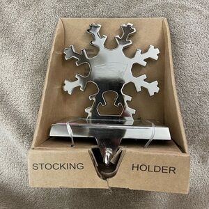 Silver New England Patriots Christmas Stocking Holder